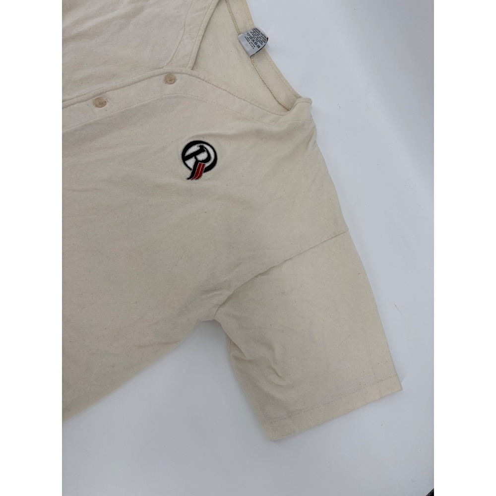 Vintage B-Cool Sportswear Baseball Jersey XL Cream Cotton Made in USA Button Up